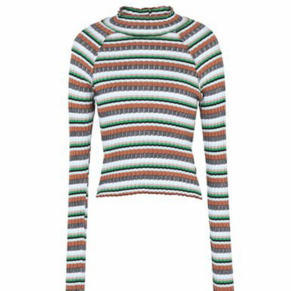 Free People Mirror Tee Cropped Ribbed Retro top - Picture 3 of 16